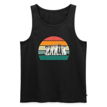 Cat Kätzchen Katzenmama Katzenpapa Frauchen Katze - Männer Premium Bio Tank Top - Schwarz - Vorne - AI Model Male 178 light (178cm)