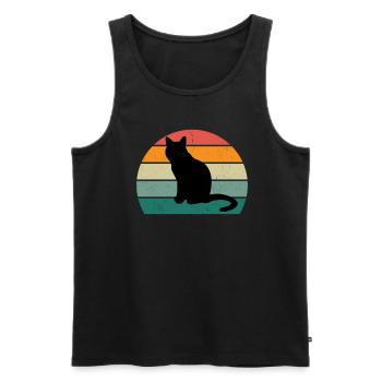 Chat Chaton Chat Maman Chat Papa Maîtresse Chat - Débardeur bio Premium Homme - noir - Devant - Michal (187cm)