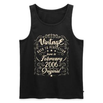 Vintage Born in February 2006 Anniversary February - Men's Premium Organic Tank Top - black - Front - Michal (187cm)