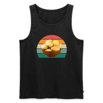 Pommes de terre Français frites Pommes de terre - Débardeur bio Premium Homme - noir - Devant - AI Model Male 178 light (178cm)