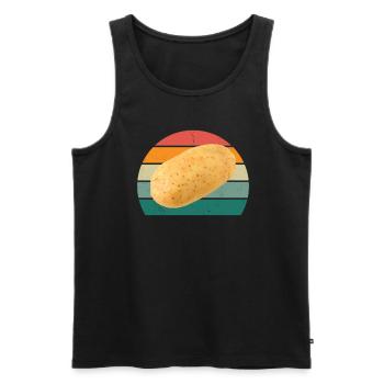 Pommes de terre Français frites Pommes de terre - Débardeur bio Premium Homme - noir - Devant - AI Model Male 178 light (178cm)