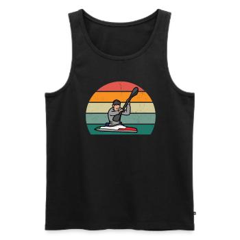 Kanufahrer Kanute Kanufahrt Kajak Slalom Kanu - Männer Premium Bio Tank Top - Schwarz - Vorne - AI Model Male 178 light (178cm)