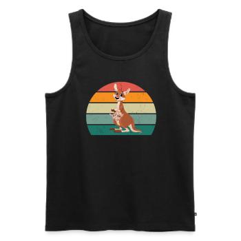 Kängurus Kängurubeutel Springen Boxen känguru - Männer Premium Bio Tank Top - Schwarz - Vorne - AI Model Male 178 light (178cm)