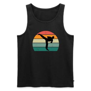 Kampfsportler Kampfsport Judo Aikido Karate Boxen - Männer Premium Bio Tank Top - Schwarz - Vorne - Michal (187cm)