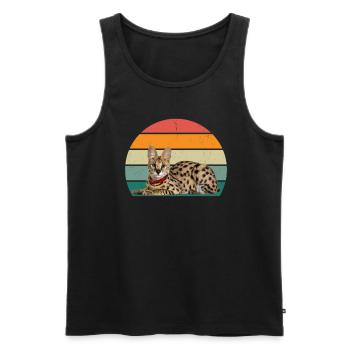 Cat Kätzchen Katzenmama Katzenpapa Frauchen Katze - Männer Premium Bio Tank Top - Schwarz - Vorne - AI Model Male 178 light (178cm)