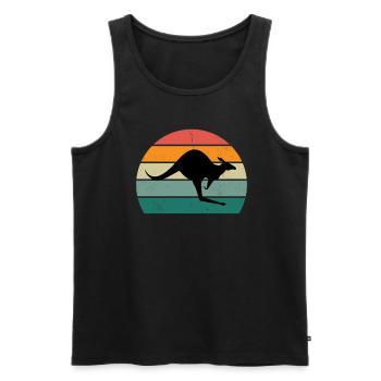 Kängurus Kängurubeutel Springen Boxen känguru - Männer Premium Bio Tank Top - Schwarz - Vorne - AI Model Male 178 light (178cm)