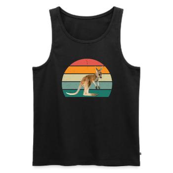 Kängurus Kängurubeutel Springen Boxen känguru - Männer Premium Bio Tank Top - Schwarz - Vorne - AI Model Male 178 light (178cm)