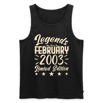 Geboren im Februar 2003. Geburtstagsgeschenk. - Männer Premium Bio Tank Top - Schwarz - Vorne - AI Model Male 178 light (178cm)
