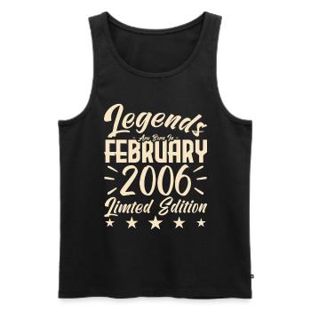 Geboren im Februar 2006. Geburtstagsgeschenk. - Männer Premium Bio Tank Top - Schwarz - Vorne - AI Model Male 178 light (178cm)