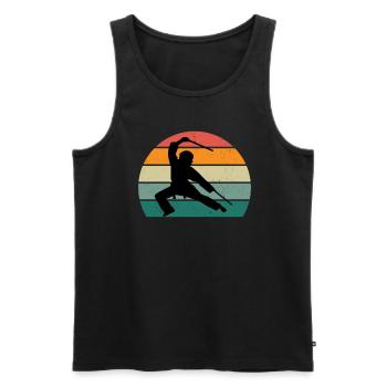 Kampfsportler Kampfsport Judo Aikido Karate Boxen - Männer Premium Bio Tank Top - Schwarz - Vorne - Michal (187cm)