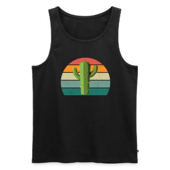 Cacti Spine Desert Desert Plant Aloe Cactus - Men's Premium Organic Tank Top - black - Front - AI Model Male 178 light (178cm)