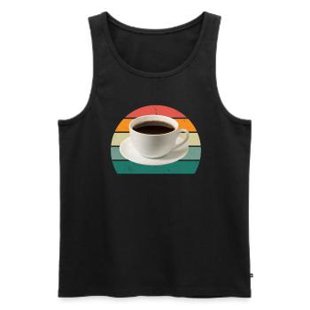 Kaffeemaschine trinken Cafe Kaffeebohne Kaffee - Männer Premium Bio Tank Top - Schwarz - Vorne - AI Model Male 178 light (178cm)