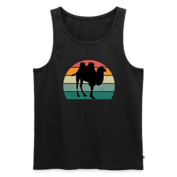 Camels Camel Desert Arabia Dromedary Camel - Men's Premium Organic Tank Top - black - Front - AI Model Male 178 light (178cm)