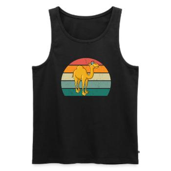 Camels Camel Desert Arabia Dromedary Camel - Men's Premium Organic Tank Top - black - Front - AI Model Male 178 light (178cm)