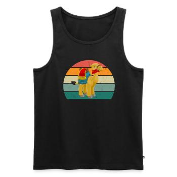 Camels Camel Desert Arabia Dromedary Camel - Men's Premium Organic Tank Top - black - Front - AI Model Male 178 light (178cm)