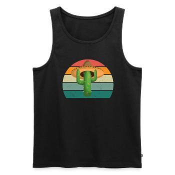 Cacti Spine Desert Desert Plant Aloe Cactus - Men's Premium Organic Tank Top - black - Front - AI Model Male 178 light (178cm)