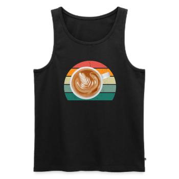Kaffeemaschine trinken Cafe Kaffeebohne Kaffee - Männer Premium Bio Tank Top - Schwarz - Vorne - AI Model Male 178 light (178cm)
