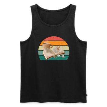 Kaffeemaschine trinken Cafe Kaffeebohne Kaffee - Männer Premium Bio Tank Top - Schwarz - Vorne - AI Model Male 178 light (178cm)