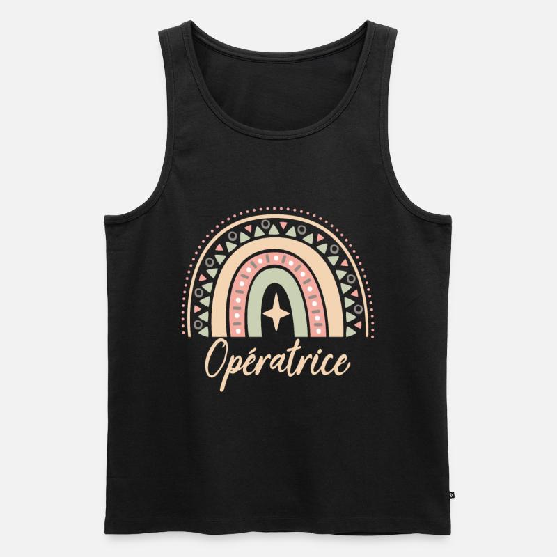 Cadeau Opératrice. Boho Rainbow opératrice. - Débardeur bio Premium Homme - noir