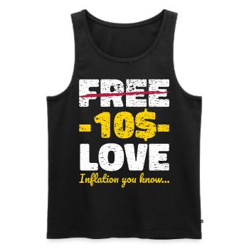Inflation Love Valentine’s Day Hippie Gift - Débardeur bio Premium Homme - noir - Devant - Michal (187cm)