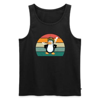 Lebensfreud Jamaikaner Jamaikanerin Sprint Jamaika - Männer Premium Bio Tank Top - Schwarz - Vorne - Michal (187cm)
