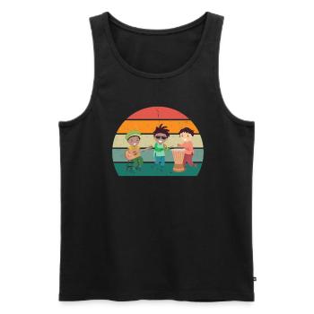 Lebensfreud Jamaikaner Jamaikanerin Sprint Jamaika - Männer Premium Bio Tank Top - Schwarz - Vorne - Michal (187cm)