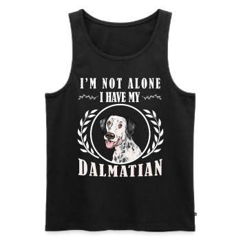 Drôle de chiot propriétaire de chien dalmatien - Débardeur bio Premium Homme - noir - Devant - Michal (187cm)