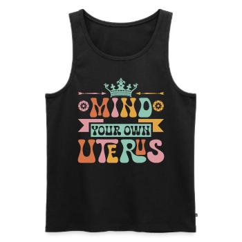 Uterus Colorful Feminist Empowerment Frauenrechte - Männer Premium Bio Tank Top - Schwarz - Vorne - Michal (187cm)