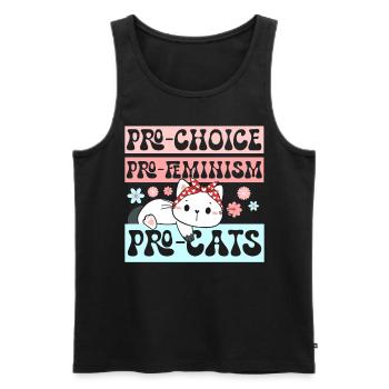 Pro-Choix Féminisme Amoureux des chats Félin - Débardeur bio Premium Homme - noir - Devant - AI Model Male 178 light (178cm)