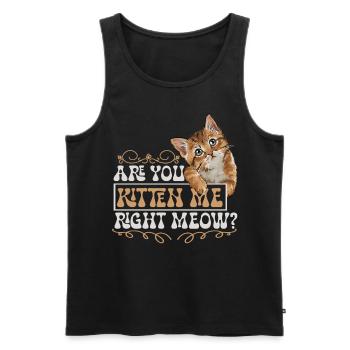 Sarcastic Cat Quote Feline Humor - Men's Premium Organic Tank Top - black - Front - AI Model Male 178 light (178cm)