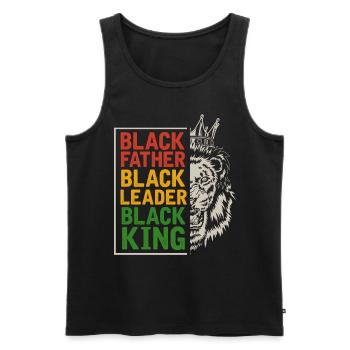 Black Father Men Afro Lion African - Men's Premium Organic Tank Top - black - Front - AI Model Male 178 light (178cm)