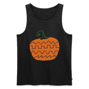 Synthesizer Kürbis Halloween Synth - Männer Premium Bio Tank Top - Schwarz - Vorne - AI Model Male 178 light (178cm)