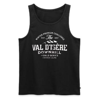 Val d Isere downhill world series 1957 - Men's Premium Organic Tank Top - black - Front - AI Model Male 178 light (178cm)
