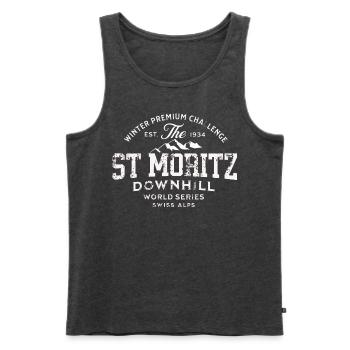 St. Moritz Abfahrts-Weltmeisterschaft 1934 - Männer Premium Bio Tank Top - Anthrazit meliert - Vorne - AI Model Male 178 light (178cm)