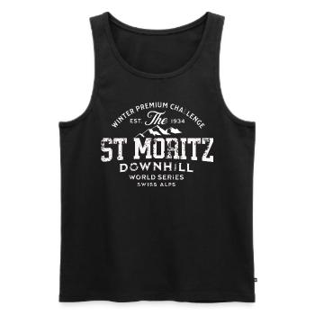 St Moritz downhill world series 1934 - Men's Premium Organic Tank Top - black - Front - AI Model Male 178 light (178cm)