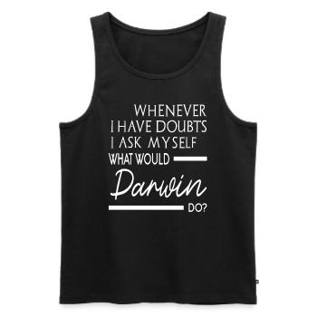 What would Darwin do - Männer Premium Bio Tank Top - Schwarz - Vorne - AI Model Male 178 light (178cm)