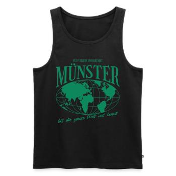 Münster Heimat Fußball Geschenk - Männer Premium Bio Tank Top - Schwarz - Vorne - Michal (187cm)