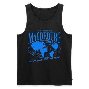 Magdeburg Heimat Fußball Geschenk - Männer Premium Bio Tank Top - Schwarz - Vorne - Michal (187cm)