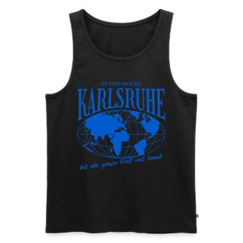 Karlsruhe Heimat Fußball Geschenk - Männer Premium Bio Tank Top - Schwarz - Vorne - Michal (187cm)