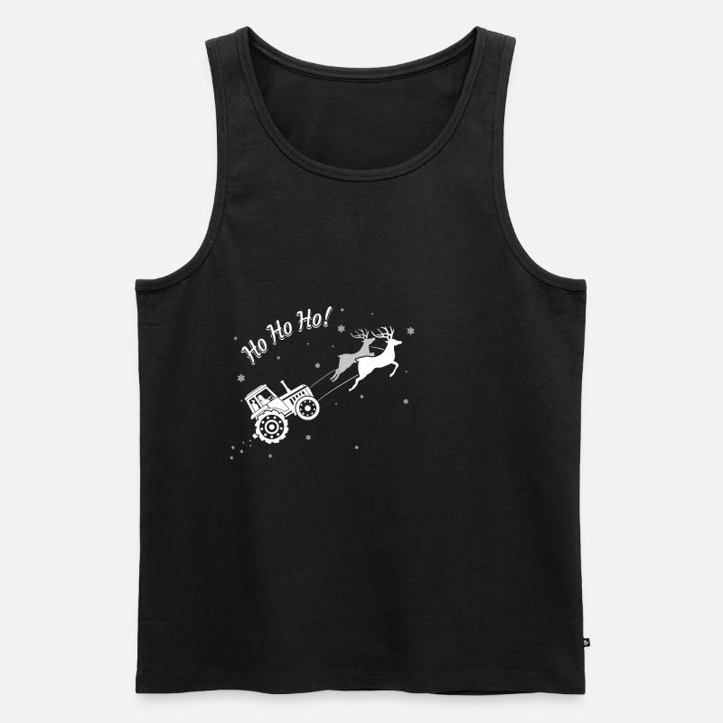 Traktor Weihnachten - Männer Premium Bio Tank Top - Schwarz