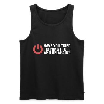 Programmer turn it off and on Coder Informatiker - Männer Premium Bio Tank Top - Schwarz - Vorne - AI Model Male 178 light (178cm)