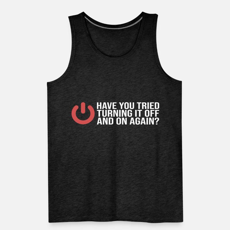 Programmer turn it off and on Coder Informatiker Männer Premium Bio Tank Top