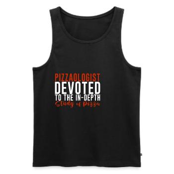 Pizzaologist, To The In-Depth Study Of Pizza 4 - Men's Premium Organic Tank Top - black - Front - AI Model Male 178 light (178cm)