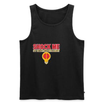 Shock Me, Say Something Intelligent 2 - Männer Premium Bio Tank Top - Schwarz - Vorne - Michal (187cm)