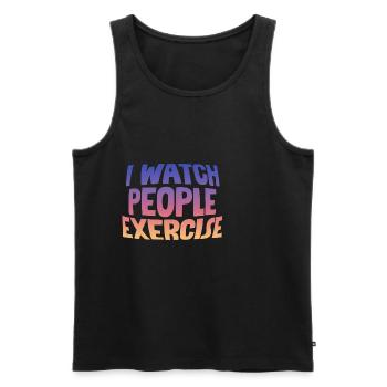 I Watch People Exercise - Männer Premium Bio Tank Top - Schwarz - Vorne - AI Model Male 178 light (178cm)