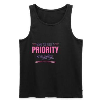 Make Yourself A Priority Everyday 2 - Männer Premium Bio Tank Top - Schwarz - Vorne - AI Model Male 178 light (178cm)