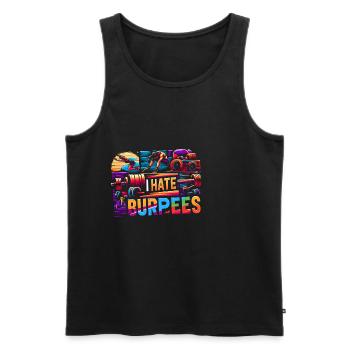 I Hate Burpees 8 - Men's Premium Organic Tank Top - black - Front - AI Model Male 178 light (178cm)
