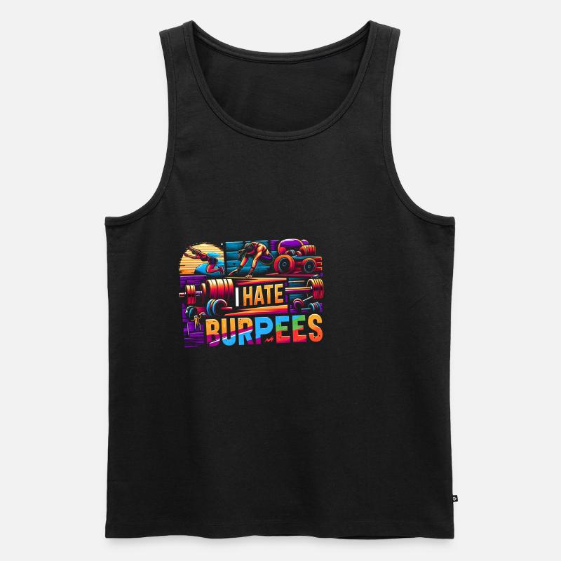 I Hate Burpees 8 - Männer Premium Bio Tank Top - Schwarz