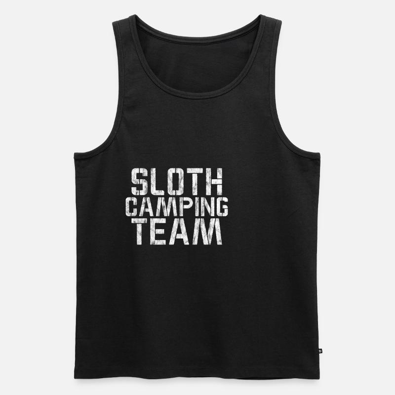 Sloth Camping Team 5 - Männer Premium Bio Tank Top - Schwarz