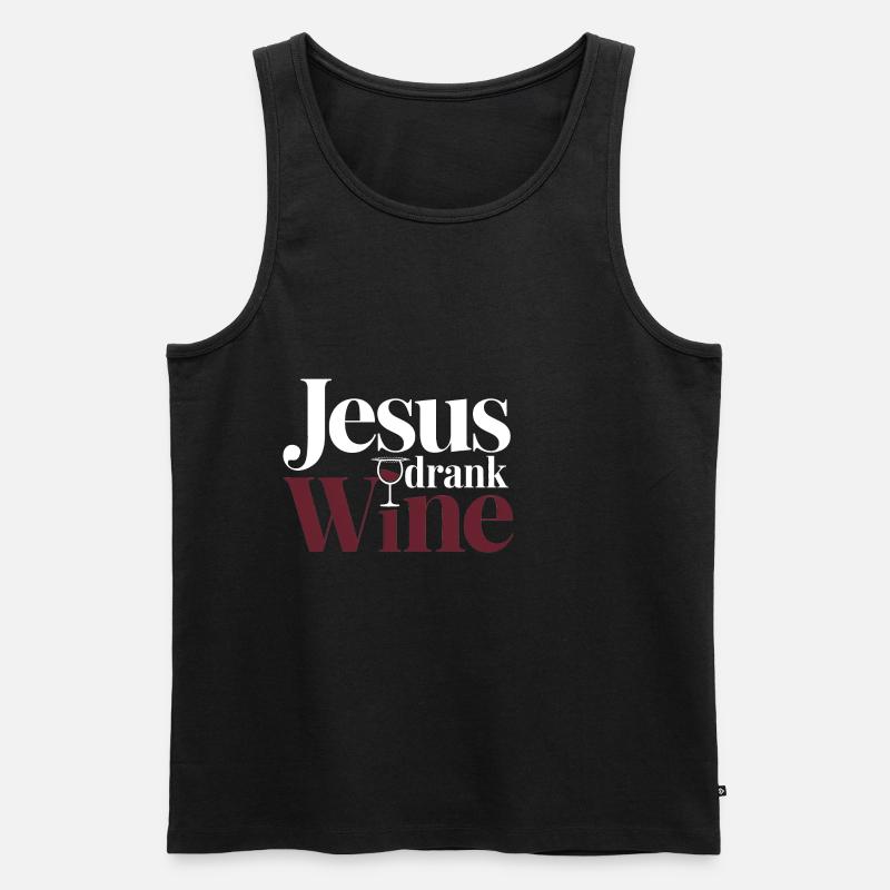 Jesus Drank Wine 6 - Männer Premium Bio Tank Top - Schwarz